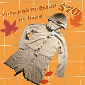 Kitted long sleeve jumpsuit with hood by Zara